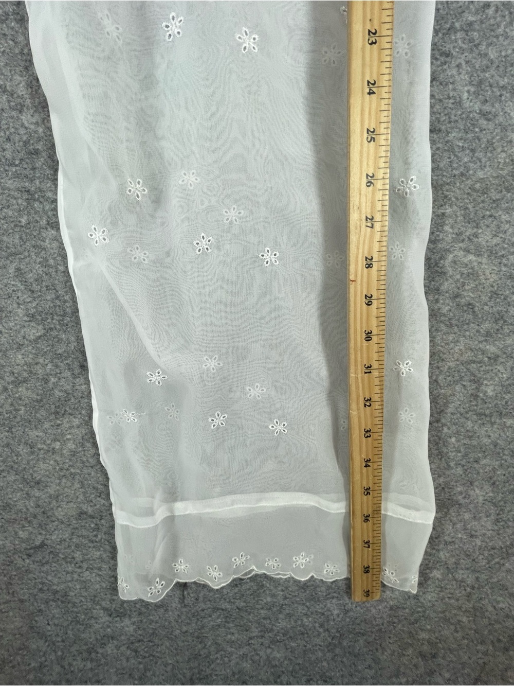 La Senza Sheer Mesh Lounge Pants White Embroidered Y2K Coquette Large Festival - Picture 9 of 16